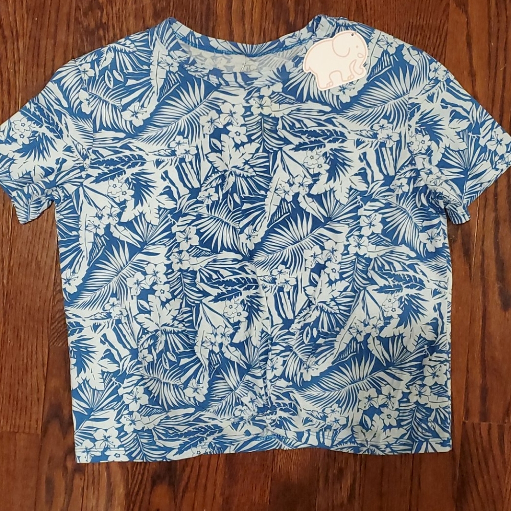 Ivory Ella blue/white organic cotton shirt, S